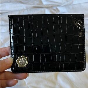 Fiorelli | Black | Crocodile-Embossed | Small | Signet Flower | Fold | Wallet